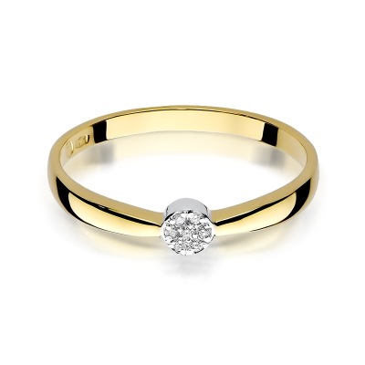 Pierścionek zaręczynowy z brylantami 0.04ct