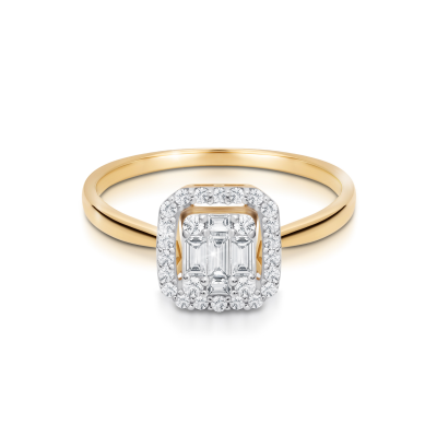 Pierścionek zaręczynowy z brylantami 0.34ct