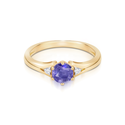 Pierścionek zaręczynowy z tanzanitem i diamentami 